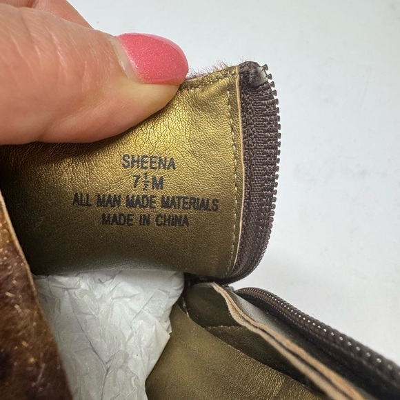 Massini Cheetah Print Zip-Up Booties Boots Size 7.5 Animal Print Brown - Picture 6 of 7